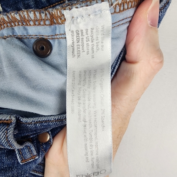 Eileen Fisher Straight Leg Jeans Size 10 Organic Cotton - Picture 6 of 6